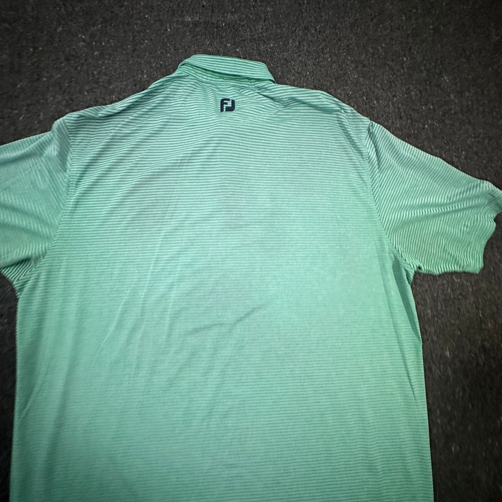 FootJoy Polo Shirt Mens XXL Green Striped Short Sleeve Performance 27420 - Picture 16 of 16